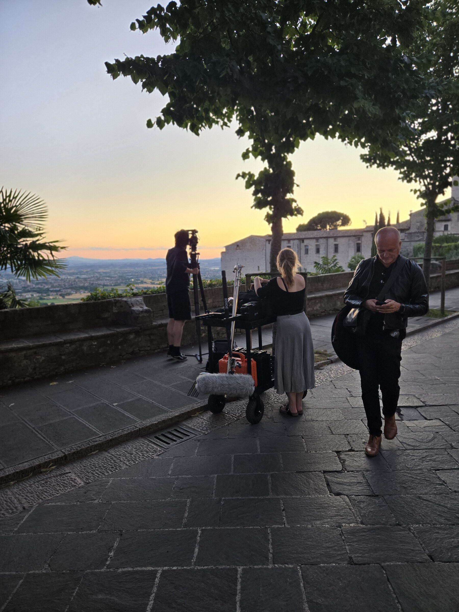RJA filming and live jazz — Perugia, Italy · July 10, 2025