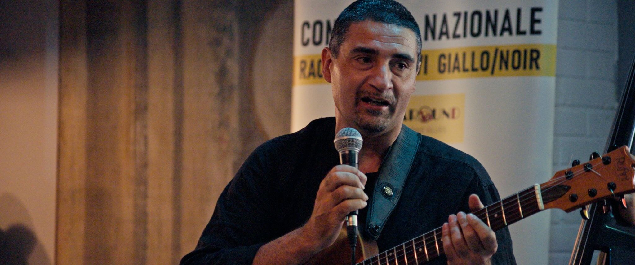 Simone Gubbiotti speaking at a jazz event — Perugia, Italy, July 2025